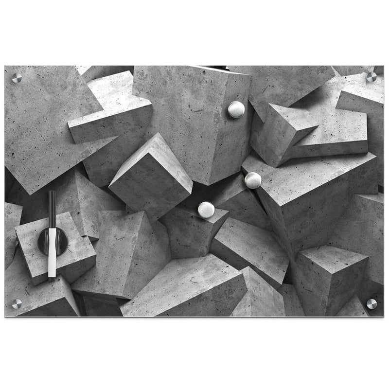 Szklana tablica magnetyczna Cubes + 3 magnesy, 60x40 cm, ZELLER