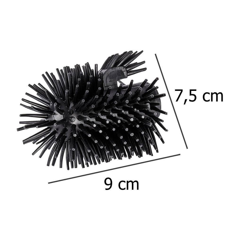 Zapasowa końcówka do szczotki toaletowej - kolor czarny, silikonowa, ∅ 7,5 cm, WENKO
