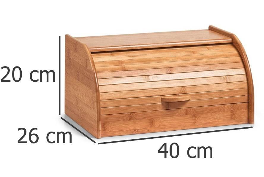 Bambusowy chlebak, pojemnik na pieczywo, 40x26x20cm, ZELLER - EMAKO
