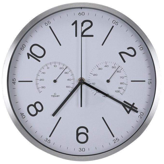 Zegar ścienny z termometrem i hydrometrem, Ø 30 cm
