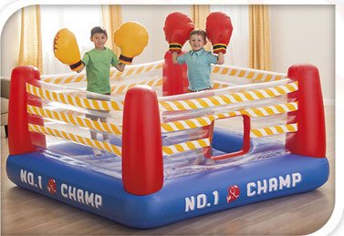 Dmuchana trampolina BOXING RING + 2 x zestaw rękawic bokserskich