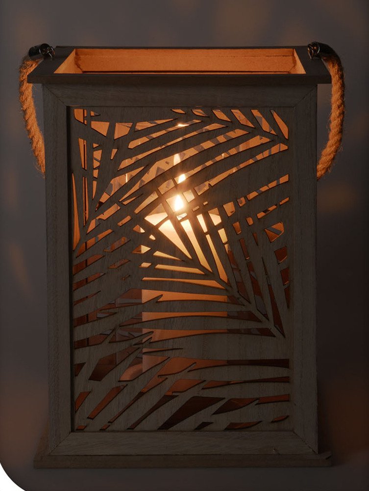 Lampion LEAF DESIGN - latarenka na świeczkę, 22x32 cm