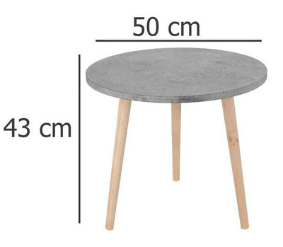 Stolik do kawy, motyw cementu  - Ø 50 cm