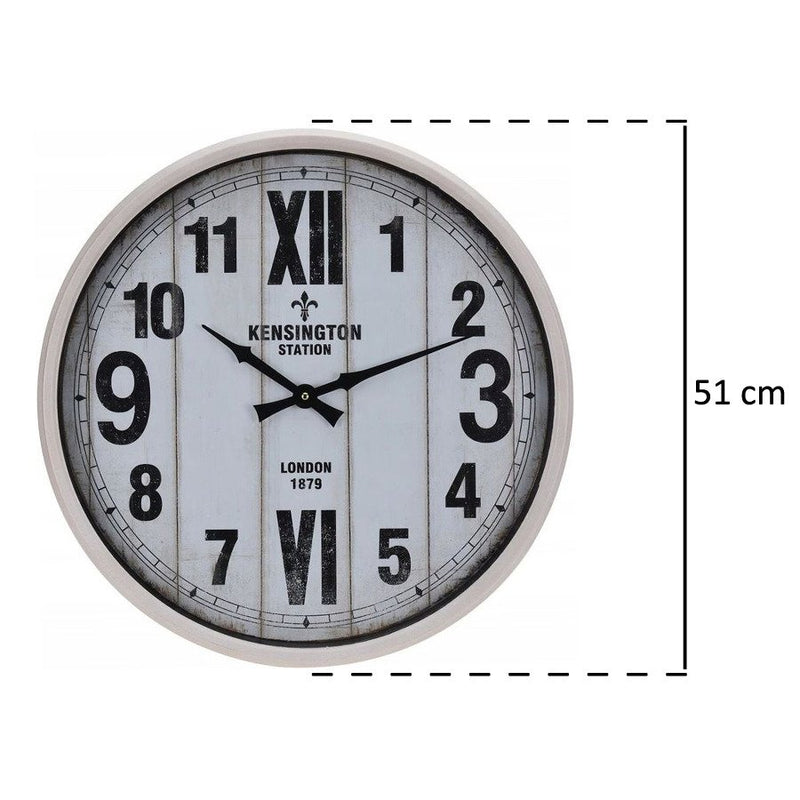 Zegar ścienny Kensington Station w metalowej oprawie, Ø 51 cm