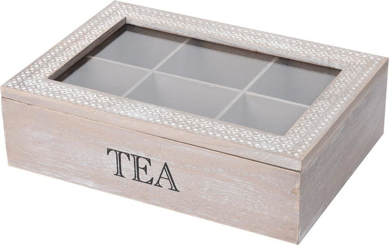 Herbaciarka z 6 przegródkami, szkatułka na herbatę