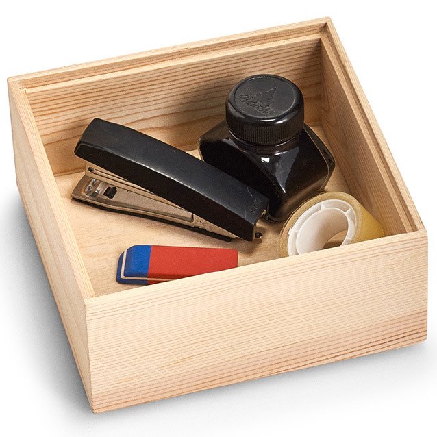 Pojemnik sosnowy do przechowywania przedmiotów, niewielkie pudełko na rzeczy, organizer łatwy w czyszczeniu.