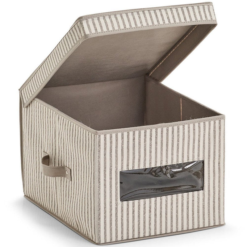 Pojemnik tekstylny do przechowywania, składane pudełko z wieczkiem i okienkiem - 25 x 30 x 40 cm, ZELLER