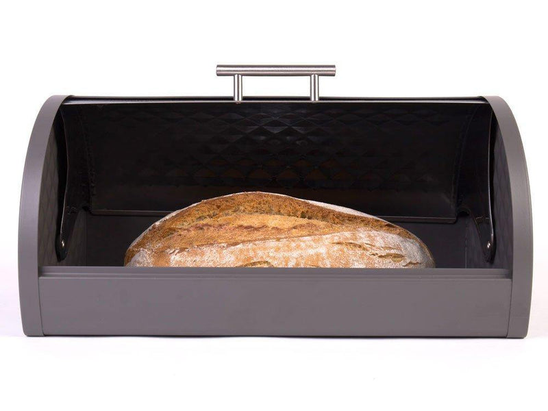Chlebak ze stali nierdzewnej, szary pojemnik dekoracyjny, praktyczny i higieniczny chlebak
