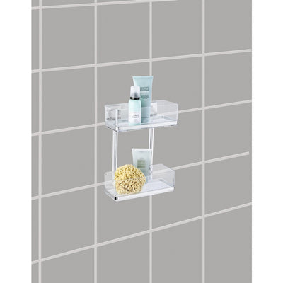 OUTLET Prostokątna półka łazienkowa QUADRO, Vacuum-Loc, pod prysznic,2 poziomy, WENKO