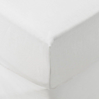 Bawełniane prześcieradło z gumką - kolor biały, 90 x 190 cm - EMAKO