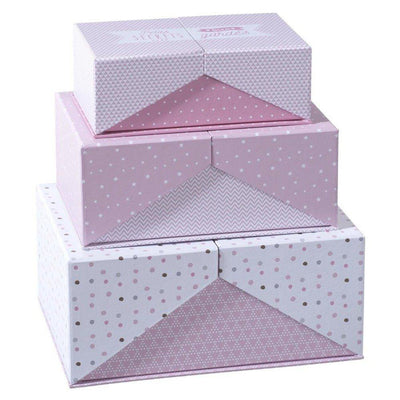 Komplet 3 pudełek SURPRISE do przechowywania - kolor różowy