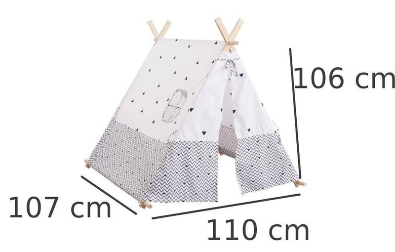 Namiot dla dzieci  - drewniana konstrukcja, 110 x 107 x 106 cm
