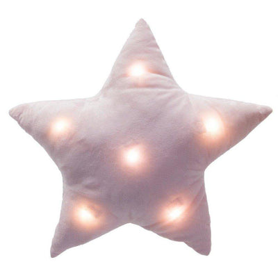 Świecąca poduszka STAR - miękka poduszka z LED, kolor różowy