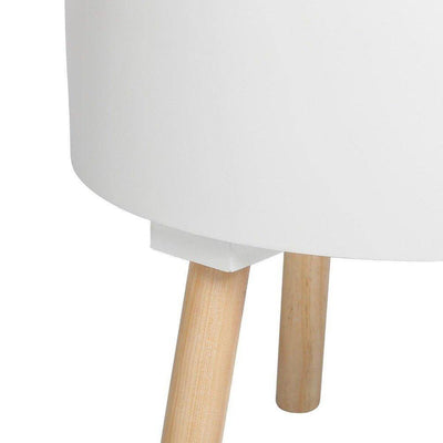Nowoczesny stolik ze schowkiem, OSHI, 2w1, okrągły, 38 x 38 x 45 cm, biały