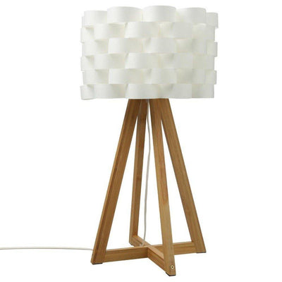 Lampka stołowa bambusowa - kolor biały, wys. 55 cm