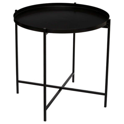 Metalowy stolik kawowy KILIAN - Ø 48 cm, kolor czarny