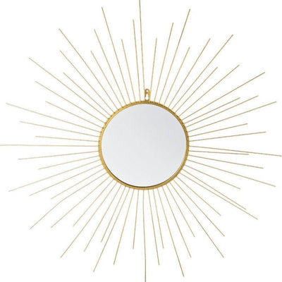 Dekoracyjne lustro ścienne - kolor złoty,  Ø 66 cm
