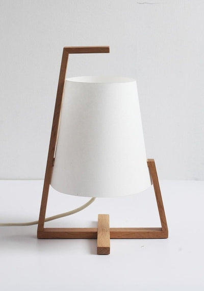 Lampka stołowa z bambusową podstawką
