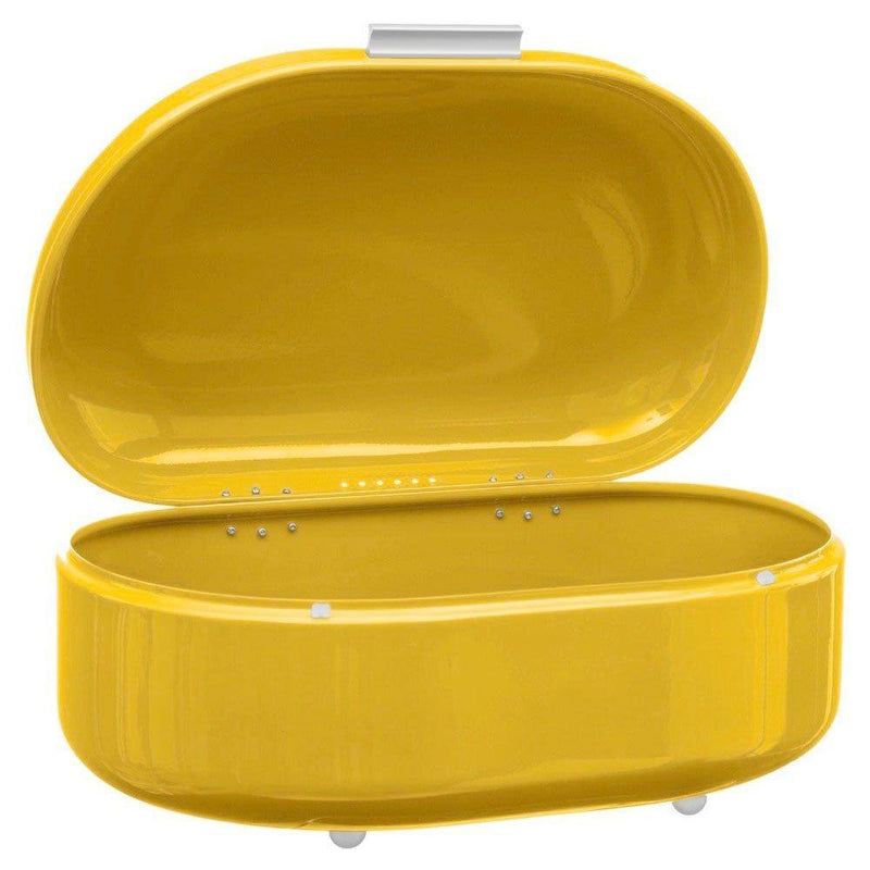 Metalowy chlebak RETRO, pojemnik na pieczywo - kolor żółty, 40 x 25 x 17 cm