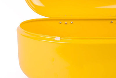 Metalowy chlebak RETRO, pojemnik na pieczywo - kolor żółty, 40 x 25 x 17 cm