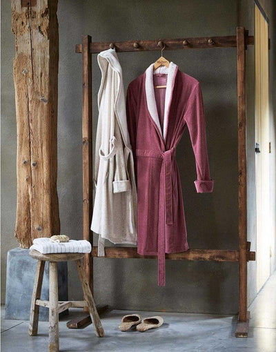 Elegancki bawełniany szlafrok w kolorze ecru z kapturem, szlafrok frotte, miękki szlafrok, luksusowy płaszcz kąpielowy, Esprit