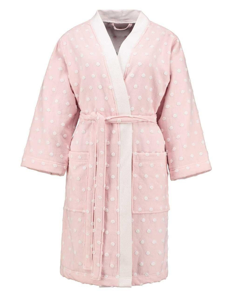 Elegancki bawełniany szlafrok w kolorze różowym, szlafrok frotte, miękki szlafrok, luksusowy płaszcz kąpielowy, L, Esprit