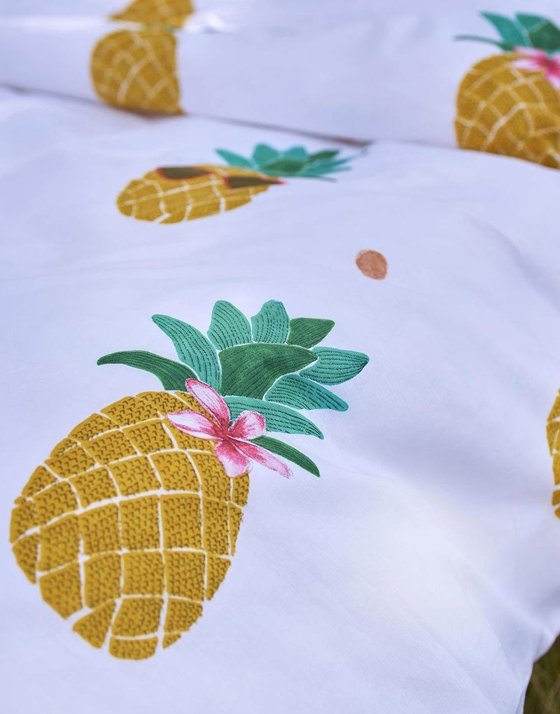 Bawełniana poszewka na poduszkę z motywem ananasa, pościel ozdobna, poszewka dekoracyjna, Covers & Co, 60 x 70 cm - EMAKO