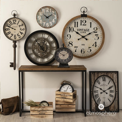 Metalowy zegar ścienny KLUCZ, designerski zegar na ścianę w formie klucza, 40 x 100 cm