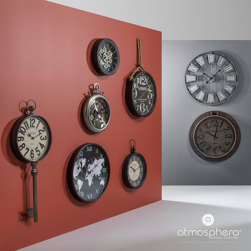 Metalowy zegar ścienny KLUCZ, designerski zegar na ścianę w formie klucza, 40 x 100 cm