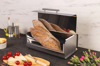 Metalowy chlebak, pojemnik na chleb, pieczywo - stal nierdzewna