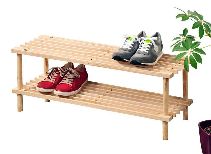 Szafka na buty drewniana, 2 poziomy, kolor naturalny, KESPER