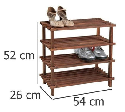 Wysoka szafka na buty z drewna jodłowego, pojemny i ustawny regał na buty z czterema półkami