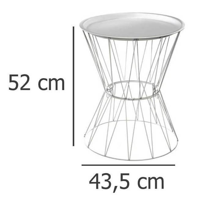 Okrągły stolik kawowy na metalowych nogach, stolik do kawy, stolik do salonu, stolik do pokoju, biały stolik, stolik metalowy