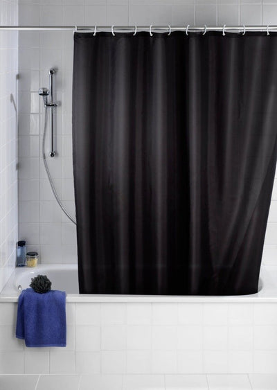 Zasłona prysznicowa, tekstylna, kolor czarny, 180x200 cm, WENKO