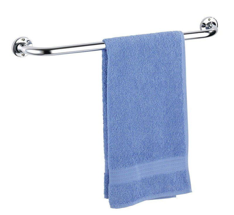 Wieszak na ręczniki Basic WENKO, solidny uchwyt łazienkowy ze stali nierdzewnej