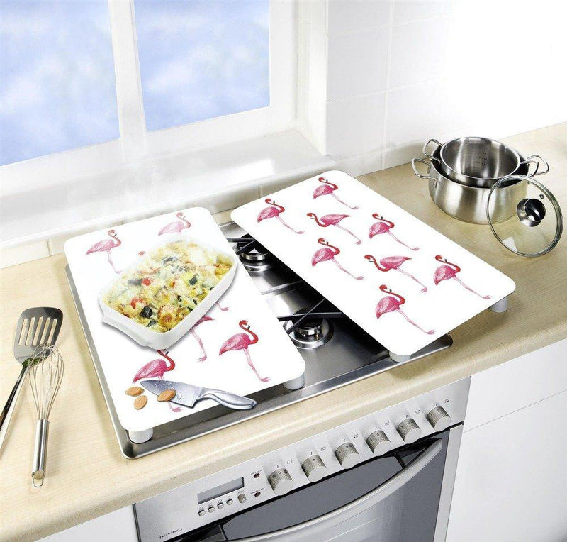 Płyty ochronne na kuchenkę, komplet 2 tafli ze szkła hartowanego + nóżki antypoślizgowe - motyw graficzny, 30 x 52 cm, WENKO - EMAKO