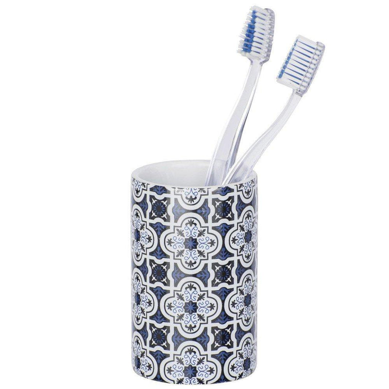 Kubeczek ceramiczny na szczoteczkę do zębów, pojemnik łazienkowy MURCIA z elegancką grafiką - WENKO