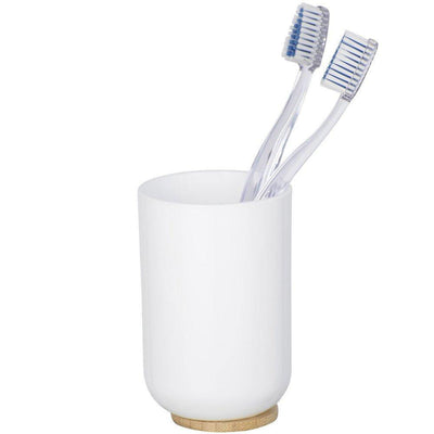 Kubek na szczoteczkę do zębów, pojemnik łazienkowy z tworzywa sztucznego i bambusa - WENKO