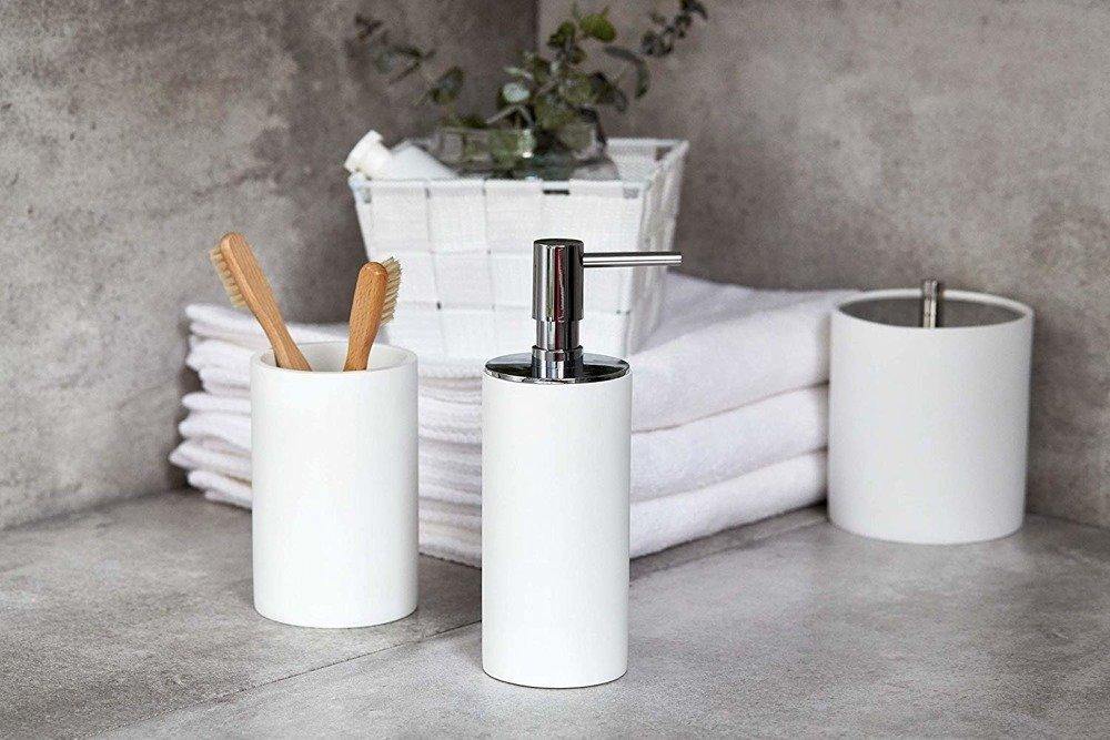 Pojemnik na drobiazgi IDA z tworzywa sztucznego, ozdobne pudełko łazienkowe z pokrywką - WENKO