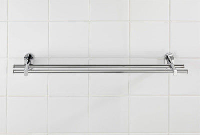Wieszak metalowy z 2 prętami Power-Loc WENKO, praktyczny uchwyt łazienkowy na ręczniki