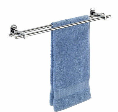 Wieszak metalowy z 2 prętami Power-Loc WENKO, praktyczny uchwyt łazienkowy na ręczniki
