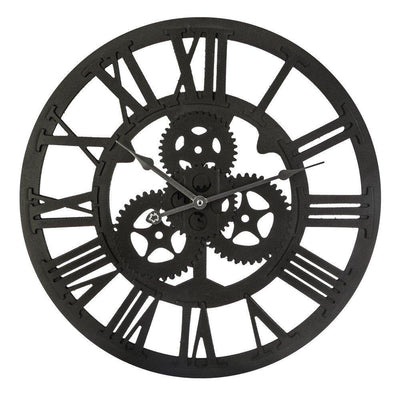 Drewniany zegar na ścianę, okrągły zegar, zegar do salonu, zegar dekoracyjny, zegar ścienny retro, zegar ścienny czarny