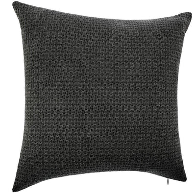 Poduszka dekoracyjna w ciemnoszarym kolorze, kwadratowy produkt ozdobny z tworzyw sztucznych.
