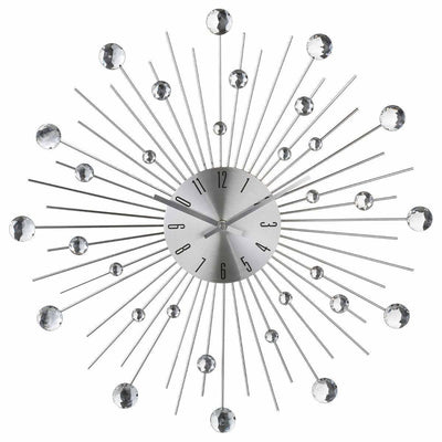 Zegar ścienny z kryształami, nowoczesna ozdoba o modny kształcie