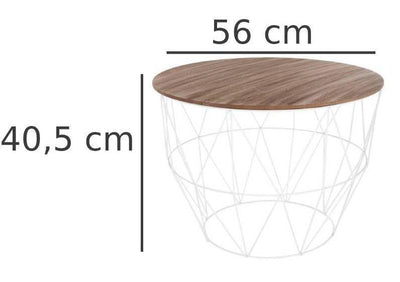 Stolik kawowy z płyty MDF, Ø 56 cm, kolor biały