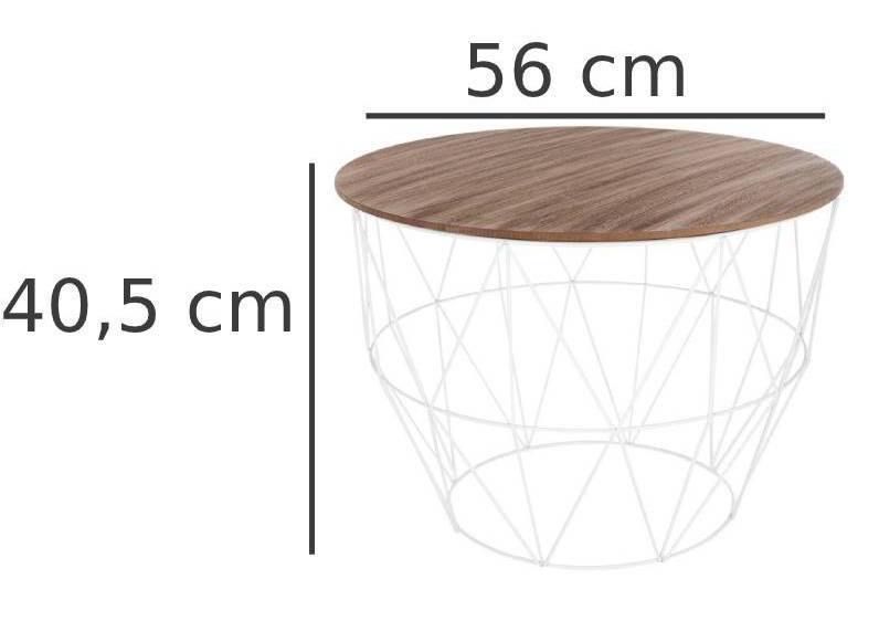 Stolik kawowy z płyty MDF, Ø 56 cm, kolor biały