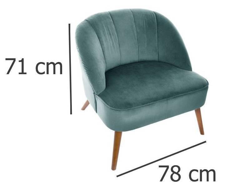 Fotel wypoczynkowy do salonu z zieloną tapicerką, modne i wygodne krzesło