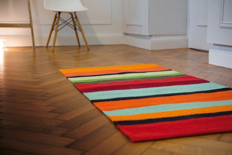 Dywan w paski, solidny chodnik dywanowy z bawełny do urozmaicenia każdego wnętrza