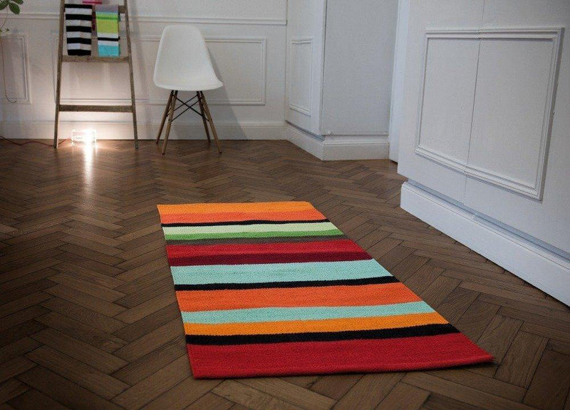 Dywan w paski, solidny chodnik dywanowy z bawełny do urozmaicenia każdego wnętrza