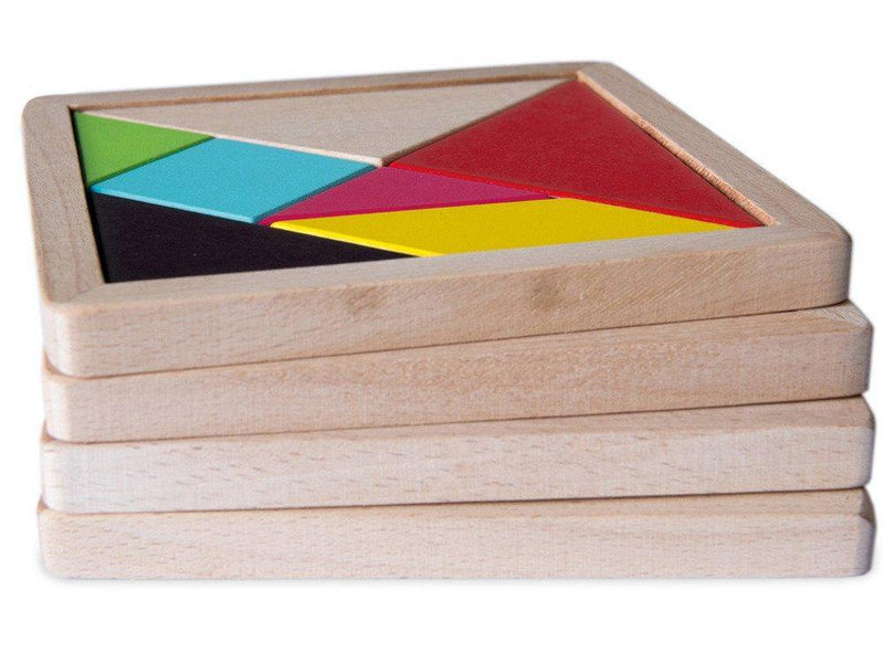 Układanka"Tangram" edukacyjna,puzzle logiczne z drewna